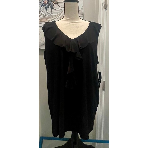 NWT Double Take  Black Sleeveless Shirt Made in USA 2X - Picture 2 of 6